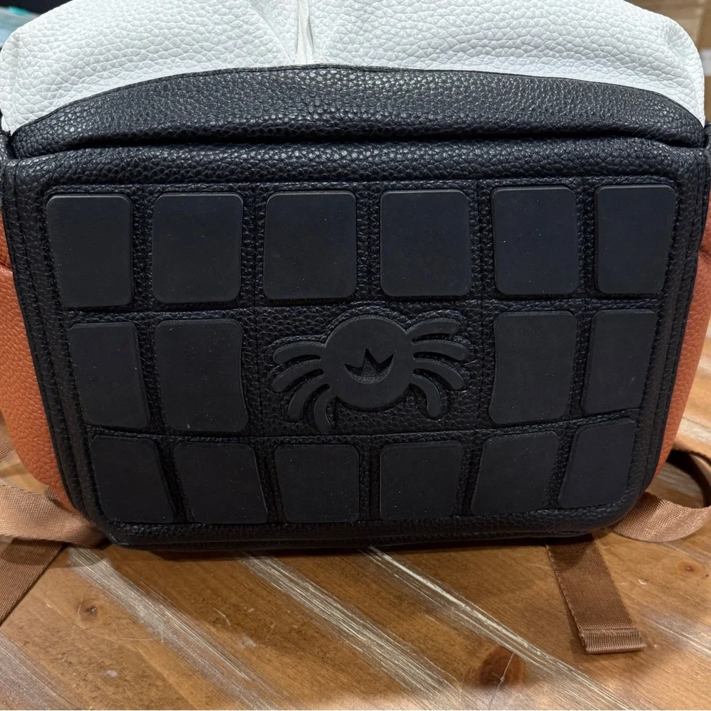 Itzy Ritzy Boss Diaper Bag & Accessories Black Leather Coffee & Cream Chevron